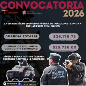 👮‍♂️Únete a la Guardia Estatal y Cuerpos de Vigilancia, Custodia y Seguridad de Tamaulipa👮‍♀️