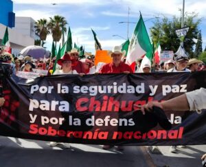 En medio de un ambiente de tensión política, protestas y reclamos, Ariadna Montiel y Andrés Manuel López Beltrán ‘Andy’ encabezaron manifestación de Morena en Chihuahua